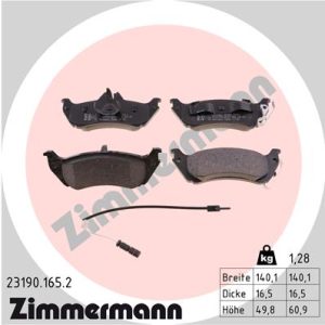Placute frana MERCEDES-BENZ M-CLASS (W163) ML 270 CDI (163.113) diesel 163 cai ZIMMERMANN 23190.165.2