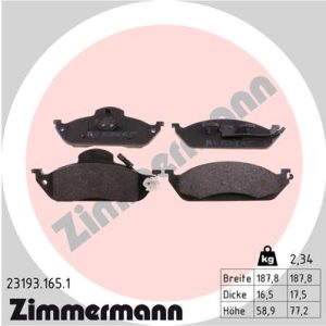 Placute frana MERCEDES-BENZ M-CLASS (W163) ML 270 CDI (163.113) diesel 163 cai ZIMMERMANN 23193.165.1