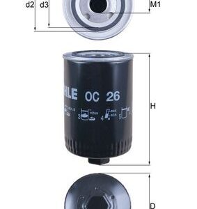 Filtru ulei MERCEDES-BENZ ACTROS 3335 diesel 354 cai MAHLE ORIGINAL OC 26