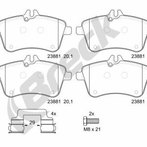 Placute frana MERCEDES-BENZ A-CLASS (W169) E-CELL (169.090) electric 68 cai BRECK 23881 00 701 10