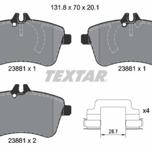 Placute frana MERCEDES-BENZ A-CLASS (W169) E-CELL (169.090) electric 68 cai TEXTAR 2388101