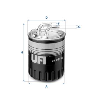 Filtru combustibil MERCEDES-BENZ A-CLASS (W169) A 200 CDI (169.308, 169.008) diesel 136 cai UFI 24.077.00
