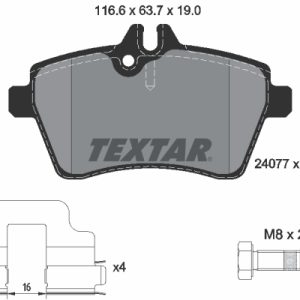 Placute frana MERCEDES-BENZ A-CLASS (W169) A 160 (169.031, 169.331) benzina 95 cai TEXTAR 2407701