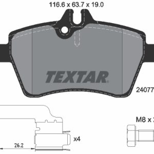 Placute frana MERCEDES-BENZ A-CLASS (W169) A 170 (169.032, 169.332) benzina 116 cai TEXTAR 2407702