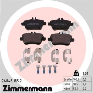 Placute frana MERCEDES-BENZ A-CLASS (W176) A 200 CDI (176.001) diesel 136 cai ZIMMERMANN 24848.185.2
