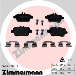 Placute frana MERCEDES-BENZ A-CLASS (W176) A 250 (176.044) benzina 211 cai ZIMMERMANN 24848.185.3