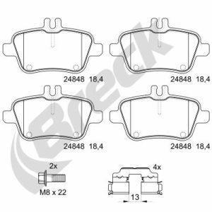 Placute frana MERCEDES-BENZ A-CLASS (W176) A 250 4-matic (176.046) benzina 211 cai BRECK 24848 00 704 00