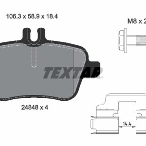 Placute frana MERCEDES-BENZ A-CLASS (W176) A 180 CDI (176.007) diesel 109 cai TEXTAR 2484801