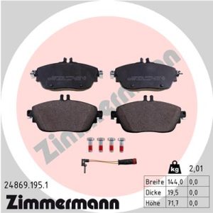 Placute frana MERCEDES-BENZ A-CLASS (W176) A 250 4-matic (176.046) benzina 211 cai ZIMMERMANN 24869.195.1