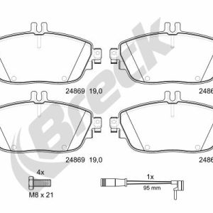 Placute frana MERCEDES-BENZ A-CLASS (W176) A 250 4-matic (176.051) benzina 218 cai BRECK 24869 00 701 00