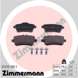 Placute frana MERCEDES-BENZ A-CLASS (W176) A 45 AMG 4-matic (176.052) benzina 360 cai ZIMMERMANN 25215.190.1