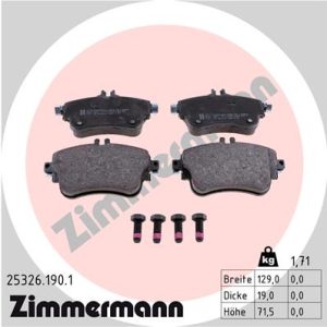 Placute frana MERCEDES-BENZ A-CLASS (W176) A 160 CDI / d (176.011) diesel 90 cai ZIMMERMANN 25326.190.1