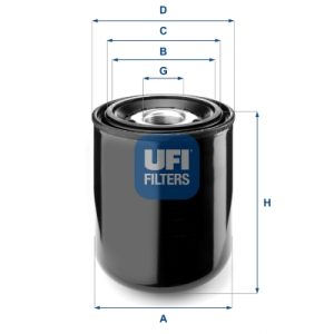 Element filtrant uscator aer compresor MERCEDES-BENZ ACTROS 1835, 1835 L diesel 354 cai UFI 27.259.00