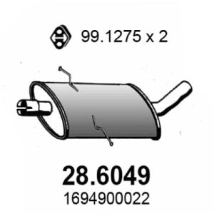 Toba esapamet intermediara MERCEDES-BENZ A-CLASS (W169) A 180 CDI (169.007, 169.307) diesel 109 cai ASSO 28.6049