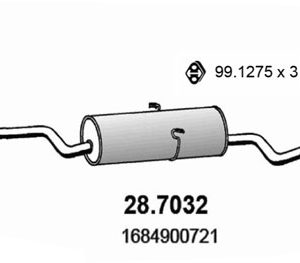 Toba esapament finala MERCEDES-BENZ A-CLASS (W168) A 160 (168.033, 168.133) benzina 102 cai ASSO 28.7032