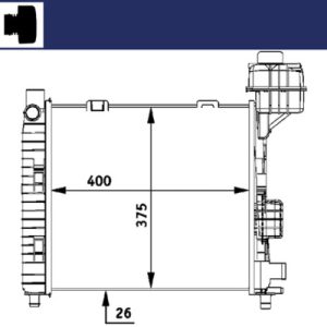 Radiator racire motor MERCEDES-BENZ A-CLASS (W168) A 140 (168.031, 168.131) benzina 82 cai MAHLE ORIGINAL CR 322 000S
