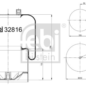 Burduf suspensie pneumatica MERCEDES-BENZ ACTROS 1835 LL diesel 354 cai FEBI BILSTEIN 32816