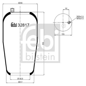 Burduf suspensie pneumatica MERCEDES-BENZ ACTROS 1835 LL diesel 354 cai FEBI BILSTEIN 32817