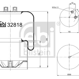 Burduf suspensie pneumatica MERCEDES-BENZ ACTROS 1840 LL diesel 394 cai FEBI BILSTEIN 32818