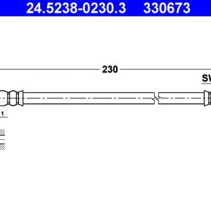 Furtun frana MERCEDES-BENZ A-CLASS (W168) A 160 (168.033, 168.133) benzina 102 cai ATE 24.5238-0230.3