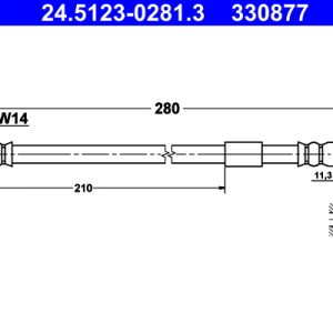 Furtun frana MERCEDES-BENZ A-CLASS (W168) A 160 CDI (168.006) diesel 75 cai ATE 24.5123-0281.3