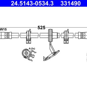 Furtun frana MERCEDES-BENZ M-CLASS (W163) ML 270 CDI (163.113) diesel 163 cai ATE 24.5143-0534.3