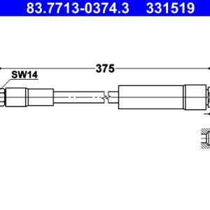 Furtun frana MERCEDES-BENZ A-CLASS (W176) A 250 4-matic (176.051) benzina 218 cai ATE 83.7713-0374.3