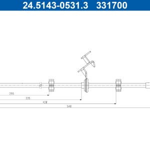Furtun frana MERCEDES-BENZ M-CLASS (W163) ML 270 CDI (163.113) diesel 163 cai ATE 24.5143-0531.3