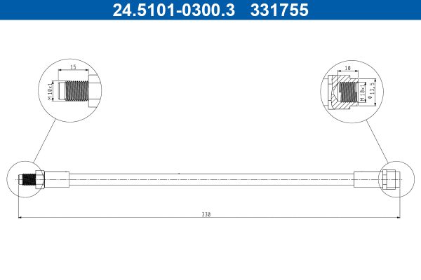 Furtun frana MERCEDES-BENZ M-CLASS (W163) ML 270 CDI (163.113) diesel 163 cai ATE 24.5101-0300.3
