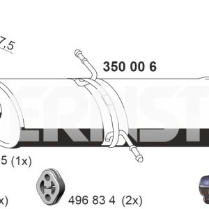 Toba esapamet intermediara MERCEDES-BENZ A-CLASS (W169) A 160 (169.031, 169.331) benzina 95 cai ERNST 350006