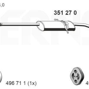 Toba esapament finala MERCEDES-BENZ A-CLASS (W168) A 160 (168.033, 168.133) benzina 102 cai ERNST 351270