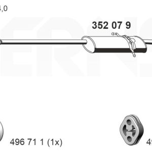 Toba esapament finala MERCEDES-BENZ A-CLASS (W168) A 140 (168.031, 168.131) benzina 82 cai ERNST 352079