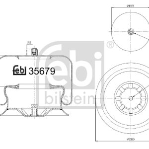 Burduf suspensie pneumatica MERCEDES-BENZ ACTROS 1831 S, 1831 LS diesel 313 cai FEBI BILSTEIN 35679