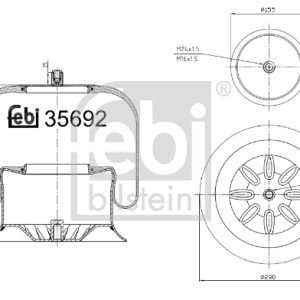 Burduf suspensie pneumatica MERCEDES-BENZ ACTROS 1840 LL diesel 394 cai FEBI BILSTEIN 35692