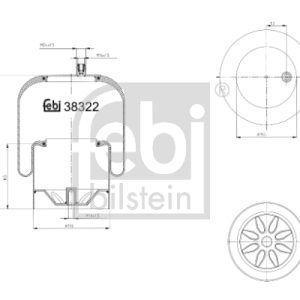 Burduf suspensie pneumatica MERCEDES-BENZ ACTROS 2540 LS diesel 394 cai FEBI BILSTEIN 38322