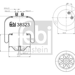 Burduf suspensie pneumatica MERCEDES-BENZ ACTROS 2531, 2531 L diesel 313 cai FEBI BILSTEIN 38323