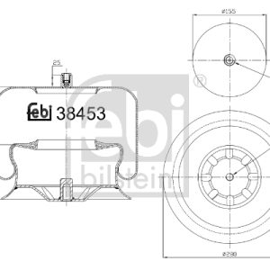 Burduf suspensie pneumatica MERCEDES-BENZ ACTROS 1843 S, 1843 LS diesel 428 cai FEBI BILSTEIN 38453