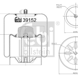 Burduf suspensie pneumatica MERCEDES-BENZ ACTROS 2535 L diesel 354 cai FEBI BILSTEIN 39152