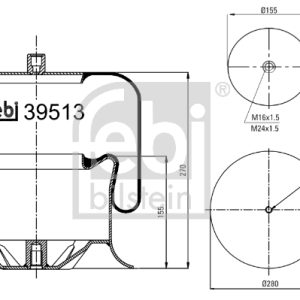 Burduf suspensie pneumatica MERCEDES-BENZ ACTROS 2535 L diesel 354 cai FEBI BILSTEIN 39513