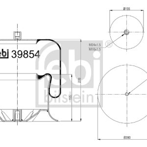 Burduf suspensie pneumatica MERCEDES-BENZ ACTROS 2653 S diesel 530 cai FEBI BILSTEIN 39854