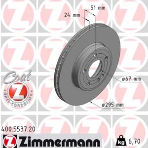Disc frana MERCEDES-BENZ A-CLASS (W177) A 160 (177.082) benzina 109 cai ZIMMERMANN 400.5537.20