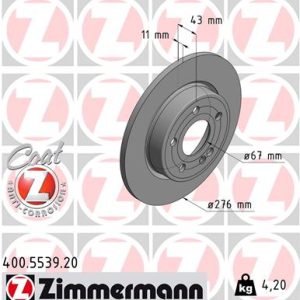 Disc frana MERCEDES-BENZ A-CLASS (W177) A 180 d (177.010) diesel 116 cai ZIMMERMANN 400.5539.20