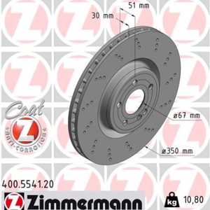 Disc frana MERCEDES-BENZ A-CLASS (W177) A 180 d (177.010) diesel 116 cai ZIMMERMANN 400.5541.20