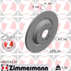 Disc frana MERCEDES-BENZ A-CLASS (W177) A 160 (177.082) benzina 109 cai ZIMMERMANN 400.5545.20