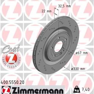 Disc frana MERCEDES-BENZ A-CLASS (W177) AMG A 35 4-matic (177.051) benzina 306 cai ZIMMERMANN 400.5550.20