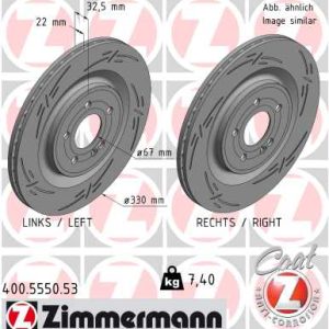 Disc frana MERCEDES-BENZ A-CLASS (W177) AMG A 35 4-matic (177.051) benzina 306 cai ZIMMERMANN 400.5550.53
