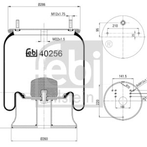 Burduf suspensie pneumatica MERCEDES-BENZ ACTROS 2557 L diesel 571 cai FEBI BILSTEIN 40256