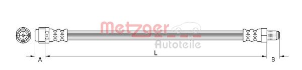 Furtun frana MERCEDES-BENZ A-CLASS (W169) A 200 CDI (169.008, 169.308) diesel 140 cai METZGER 4110126