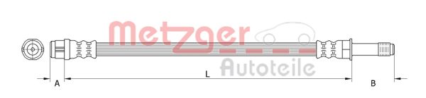 Furtun frana MERCEDES-BENZ A-CLASS (W176) A 45 AMG 4-matic (176.052) benzina 360 cai METZGER 4111368