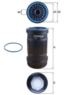 Filtru combustibil MERCEDES-BENZ ACTROS 1848 K diesel 476 cai MAHLE ORIGINAL KC 697D